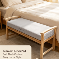 Coussin de banc en daim résistant à l'usure sur mesure, coussin d'assise en mousse haute densité pour entrée et banc de fenêtre