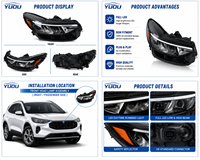 Ensemble de phares avant à LED complets pour Ford Escape 2023-2025 OEM PJ6Z-13008H Remplacement de phare automobile