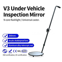 Professional Round Under Car Inspection Mirror (V3) - Heavy Duty Vehicle Security Search Tool with Handle