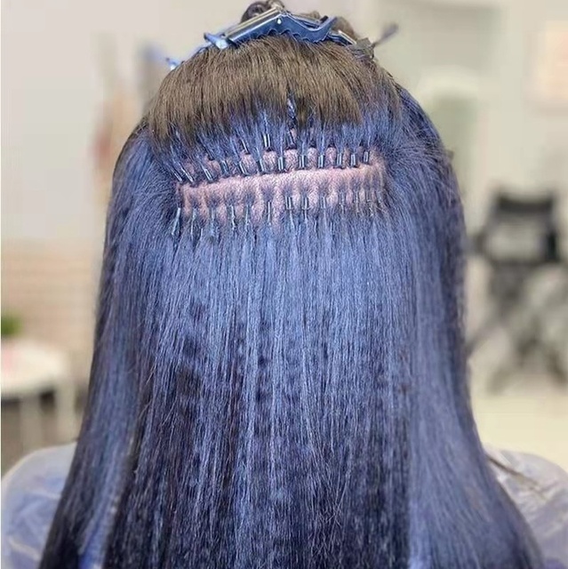 Micro Links Hair Extensions Indian Remy Itips Perruque Cheap Yaki Kinky Straight Hair 22inch I Tip Hair Human
