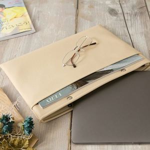 Portable Hand-held Notebook <b>Computer</b> <b>Bag</b> with Pocket Storage for Mouse Phone PU Leather Laptop Case Office Gift - Product Image 2