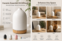Diffuseur de parfum électrique 200 ml, diffuseur d'arômes en céramique USB, humidificateur d'air, machine à parfumer