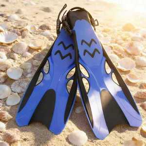 Junhai Swimming Fins Open Heel Adjustable Blue Silicone For Adults Diving Training Freestyle Swim Equipment - Product Image 3