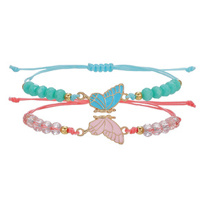 Woven Butterfly Beaded <b>Bracelet</b> <b>Couple</b> Best Friend Jewelry Unisex Anniversary Gift Fashion <b>Bracelets</b> Multicolor Set - Product Image 3