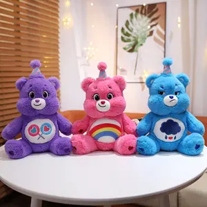 定制动物玩具中的动物玩具熊涤纶玩具，带印花派对软粉色动物玩具设计卡通宠物娃娃玩具