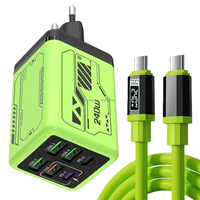 Adaptateur mural USB-C PD 240W à 6 ports avec prise EU/US/UK – Chargeur USB-C 240W à charge ultra-rapide pour Samsung/Xiaomi/Huawei