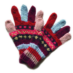 <span class=keywords><strong>Gants</strong></span> en laine tricotés à la main pour femmes adultes, design nordique multicolore, doux et confortables pour l'hiver, en fil d'<span class=keywords><strong>Islande</strong></span>, personnalisables - Product Image 1