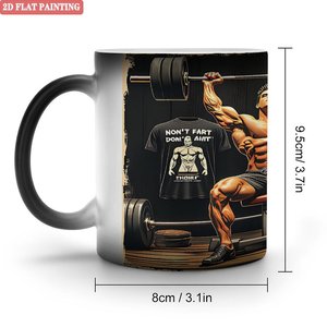 Mug en céramique noir givré 11 oz à base stable, vierge pour sublimation, réactif à la chaleur et changeant de couleur - Product Image 1