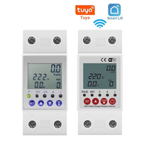 Disjoncteur intelligent mini 220V 2 pôles avec protection contre les fuites à la terre et régulation de courant, montable sur rail DIN