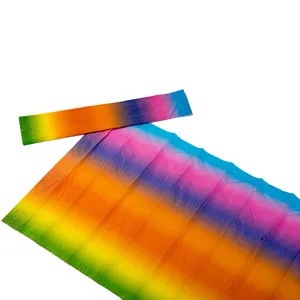 Papier crêpe d'emballage arc-en-ciel en gros 17g 20% taux d'étirement papier crêpe personnalisé fête fleurs en papier crêpe coloré