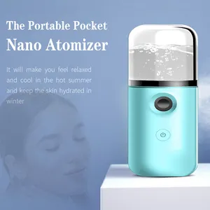 Pinky Leem USB可充电纳米喷雾美容设备迷你超声波纳米离子蒸煮器润肤霜方便纳米先生