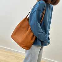 Sac fourre-tout souple grande capacité avec logo personnalisé, en cuir tanné végétal de première qualité, sac à bandoulière pour femme, idéal pour le quotidien, le travail et les voyages