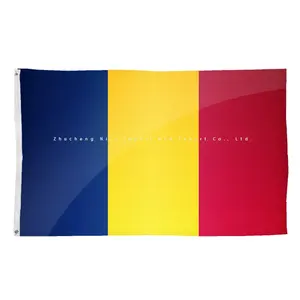 3x5 pies Tiendas en línea Rumania Impreso Poliéster Bandera de alta calidad Rojo Amarillo Azul
