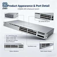 Cisco Catalyst C9300X-24Y-A 24-Port 25G SFP28 Managed Stackable Core Network Switch Baru Asli