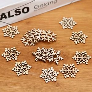 Wooden <b>Snowflake</b> Hanging Ornament Small 2-4 Inch Cartoon Christmas Tree <b>Decoration</b> Environmental Protection Material Laser Cut - Product Image 1