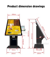 15.6 21.5 pouces Table Stand Auto Paiement Machine POS Terminal Écran Tactile Machines De Paiement Automatiques Pour Supermarché