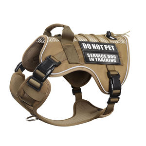 Layanan anjing dalam pelatihan jaring udara lembut bersirkulasi rompi anjing reflektif taktis <span class=keywords><strong>Harness</strong></span> dengan 10 Patch hewan peliharaan - Product Image 1