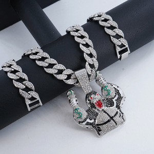 <span class=keywords><strong>Rappeur</strong></span> Offre Spéciale 15mm Hip Hop Diamant Cubain Collier et Gorille Pendentif Chaînes De Mode Colliers - Product Image 6