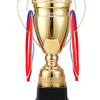 Prix de gros trophée en métal doré coupe base vierge pour Logo privé trophée en métal personnalisé école Sport jeu trophée prix trophées