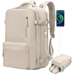 定制旅行背包牛津防水运动行李包带USB端口2合1笔记本电脑包学生平板电脑包
