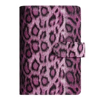 Carnet à spirales A6 à imprimé léopard avec fermoir magnétique, logo personnalisé en relief pour agenda de poche, journal de voyage, coffret cadeau