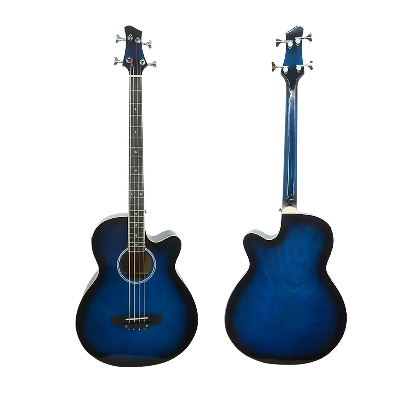 Wholesale custom electric acoustic guitar oem colored 4 String guitar bass acoustic for sale