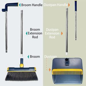 Juego de Escoba y Recogedor de Mango Largo con Cerdas de Nylon Resistentes y Ecológicas para Limpieza de Pisos en Múltiples Habitaciones - Product Image 4