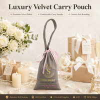 Pochette en velours personnalisée avec logo imprimé, sac de luxe à poignée en velours, idéal pour mariage, fête, cadeau, emballage de chaussures, pochette anti-poussière à cordon.