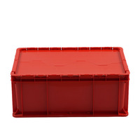 Boîtes en plastique industrielles empilables, pliables, recyclables, durables, avec couvercle anti-fuite, haute résistance, contenants de stockage et d'expédition personnalisés