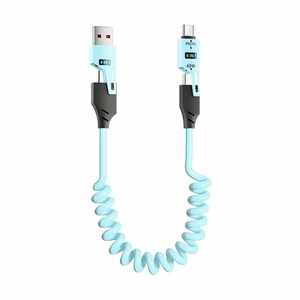 Câble USB OEM 65W en alliage de zinc avec blindage tressé <span class=keywords><strong>TPE</strong></span> 4-en-1 pour charge rapide et transfert de données, compatible avec banques d'alimentation et écouteurs - Product Image 2