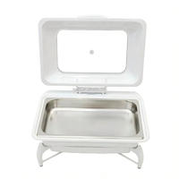 Kommerzieller 9L Weißer Rechteckiger Hydraulischer Chafing Dish für Minimalistische Hochzeiten, Hotelbuffets & Suppenwärmebehälter