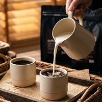 Nouvelle Collection 2026 : Ensemble Cafetière et Tasses en Céramique avec Assiettes – Cafetière Manuelle et Filtre à Café Entonnoir