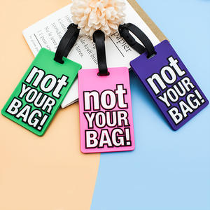 Tag Bagasi PVC Pesawat Kartun 3D Custom, Portabel, Kreatif, dengan Tulisan 'Not Your Bag', Hadiah Promosi Bisnis, Sutra - Product Image 6