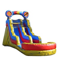 Glissière d'eau cible gonflable de 3 m 15 pieds, piscine amovible