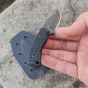 छोटे सीधे 420 स्टील ब्लेड चाकू जी 10 हैंडल फिक्स्ड ब्लेड शिकार बचने का उपकरण - Product Image 4