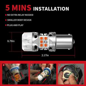 Đèn LED EKLIGHT Canbus 24W 3030 Chip LED 1200LM cho đèn xi nhan ô tô A4/X3/X5 OE 1156, nâng cấp/thay thế, bảo hành 1 năm - Product Image 6