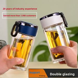 Taza de Vidrio de Doble Pared de Borosilicato, Libre de Plomo, de Alta Calidad, con Tapa, Nuevo Diseño Estético, Taza para Agua para el Hogar, Venta al por Mayor - Product Image 2
