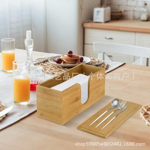 Caja de pañuelos de madera con tapa abatible, caja de almacenamiento de madera maciza para uso en el baño o escritorio. - Product Image 4
