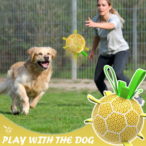 KINYU çevre dostu Ultra dayanıklı patentli PU ağır çok sekmeli interaktif açık eğitim-özel çiğneme dayanıklı köpek topu - Product Image 4