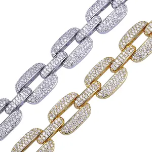 Ювелирные изделия Tianyu в стиле хип-хоп на заказ, 10 к/14 К/18 К, цепочка из твердого золота с фианитами и бриллиантами, браслет из кубинской цепи для мужчин