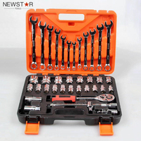 Ensemble d'outils de quincaillerie 37 pièces, clés à douilles combinées, kits d'outils pour bougies d'allumage, en acier au carbone, avec mallette rigide pour réparation, emballé