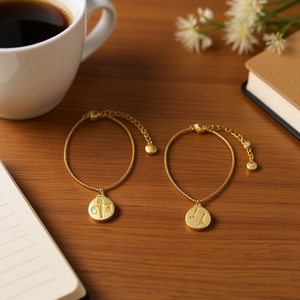 Bracciale Zi Fashion in Acciaio Inossidabile Dorato con Charm, Gioielli da Donna - Product Image 3