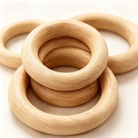 Natural Beech Wood Rings 10 Pcs Unfinished 6cm Solid Wooden Paint Craft Connectors Jewelry Making Business Gift Made China