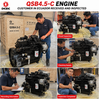 Moteur diesel original DCEC Cumins 110-160 ch QSB4.5-C 4 cylindres, norme EU Stage III, pour excavatrice, chargeuse, machines de construction
