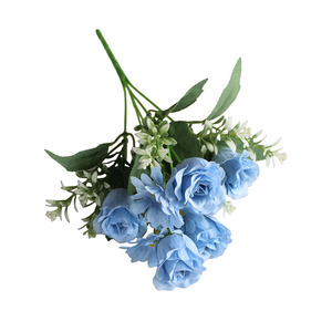Petit bouquet de fleurs artificielles en soie, chrysanthèmes et roses, décoration simple et fraîche pour mariage, décoration de table, décoration de la maison - Product Image 5