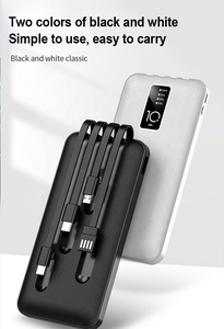 Phổ biến 10000mAh ngân hàng điện với cáp LED hiển thị Powerbank nhanh phí banco de Energia cho Iphone 15 accumulatore <span class=keywords><strong>di</strong></span> Energia - Product Image 3