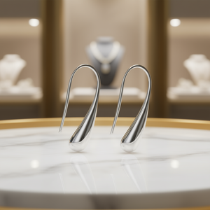 Orecchini pendenti a goccia in acciaio inossidabile, gioielli classici unisex alla moda, colore oro, per l'uso quotidiano - Product Image 2