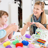 103 PCS Crochet Kit Avec Crochet Crochets Fil Ensemble Boules De Fil Aiguilles Accessoires Sac Idéal Starter Pack pour Enfants Adultes Débutant