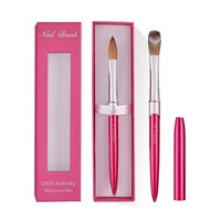 Pinceaux à ongles en acrylique Kolinsky, 9 pièces, taille personnalisée, logo professionnel, outils de nail art en cristal, manucure DIY, salon, vente en gros