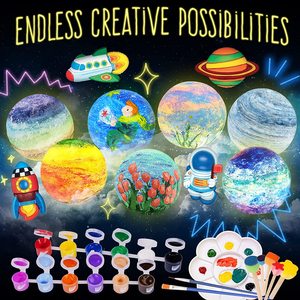 Paint Your Own Moon Lamp Kit Cool DIY 3D Space Moon <b>Night</b> <b>Light</b> Art Supplies and Crafts <b>for</b> <b>Kids</b> - Product Image 4